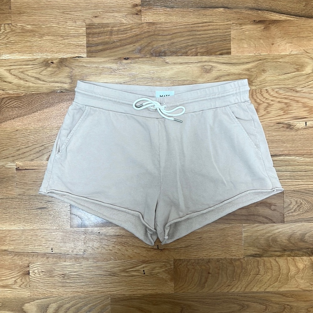 MATE the Label Neutral Beige Drawstring Lounge Shorts